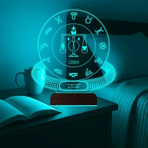 Terazi Burcu Libra Astroloji Doğum Günü Hediyesi Kişiye Özel 3D Lamba - Masa Gece Lambası Terazi Burcu Libra Astroloji Doğum Günü Hediyesi Kişiye Özel 3D Lamba - Masa Gece Lambası